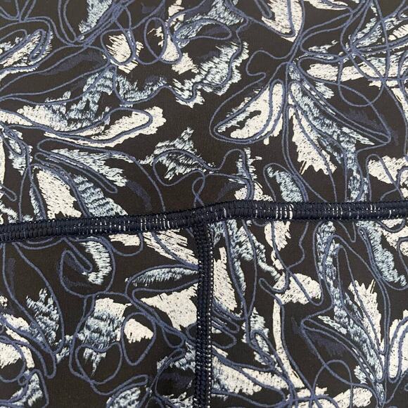 Lululemon Wunder Under Crop Leggings Blue Black Size 6 - Picture 2 of 7